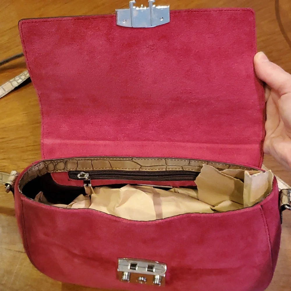 Like NEW Claudia Firenze suede crossbody